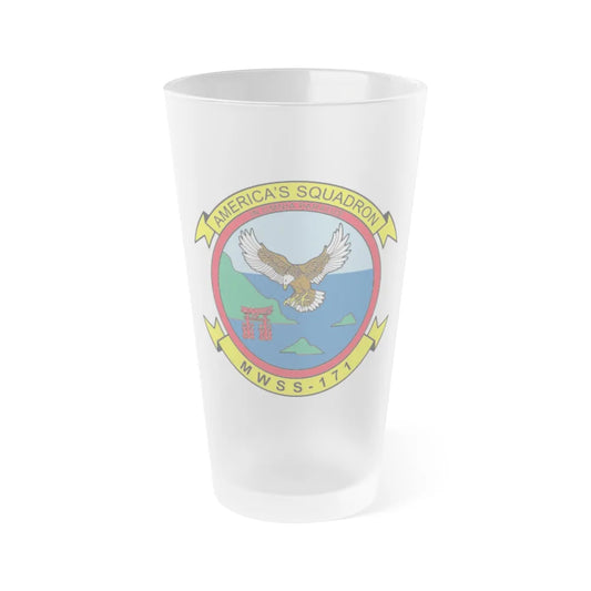 MWSS 171 America (USMC) Frosted Pint Glass 16oz-Go Mug Yourself