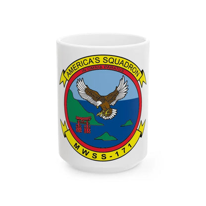 MWSS 171 America (USMC) White Coffee Mug-15oz-Go Mug Yourself