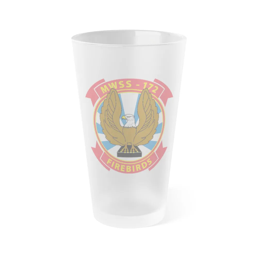 MWSS 172 Firebirds (USMC) Frosted Pint Glass 16oz-Go Mug Yourself