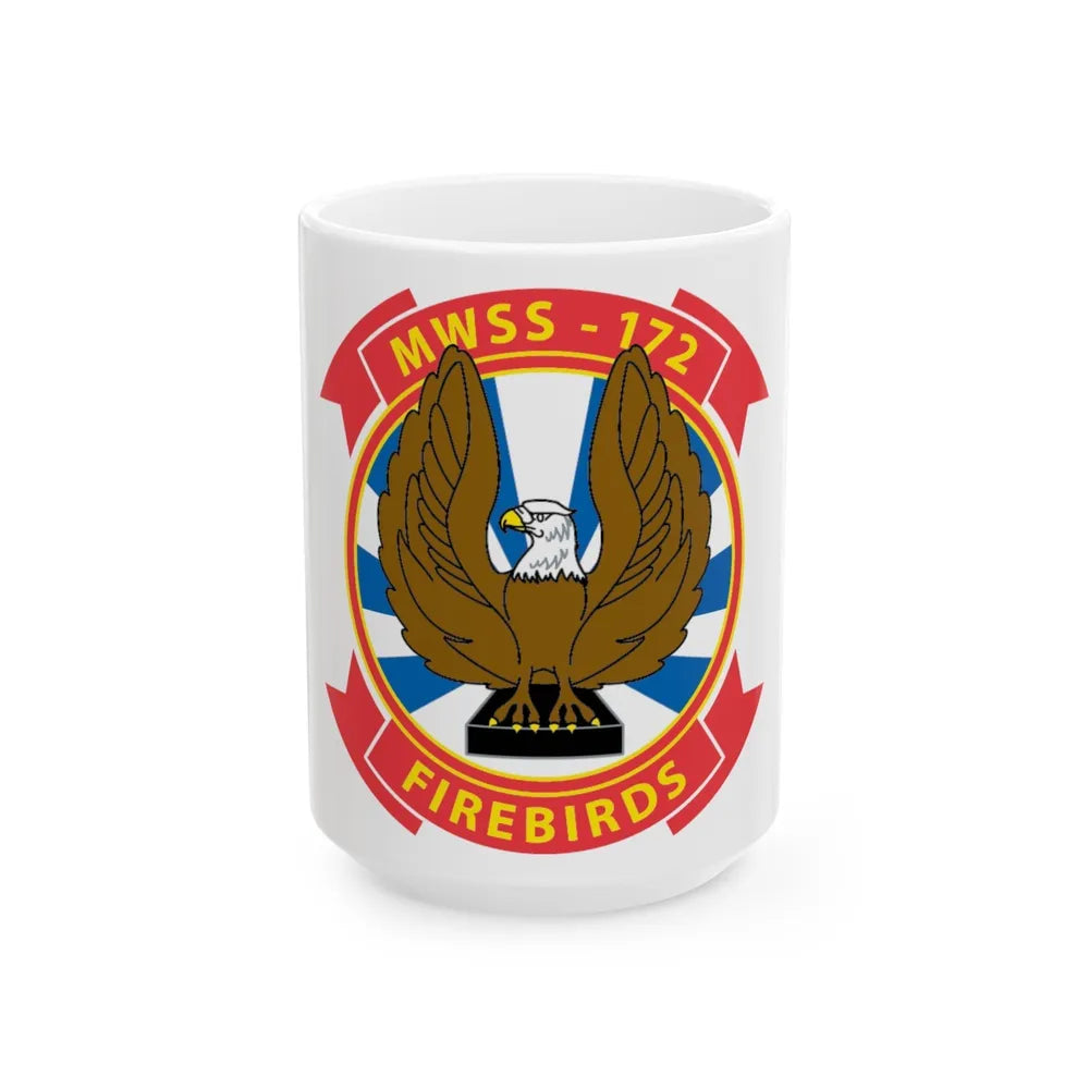 MWSS 172 Firebirds (USMC) White Coffee Mug-15oz-Go Mug Yourself