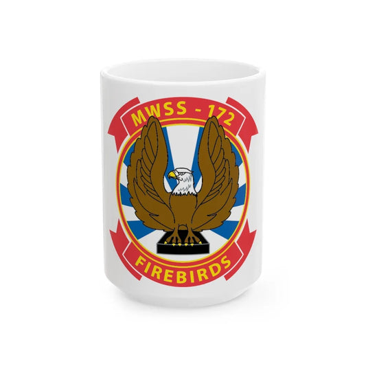 MWSS 172 Firebirds (USMC) White Coffee Mug-15oz-Go Mug Yourself