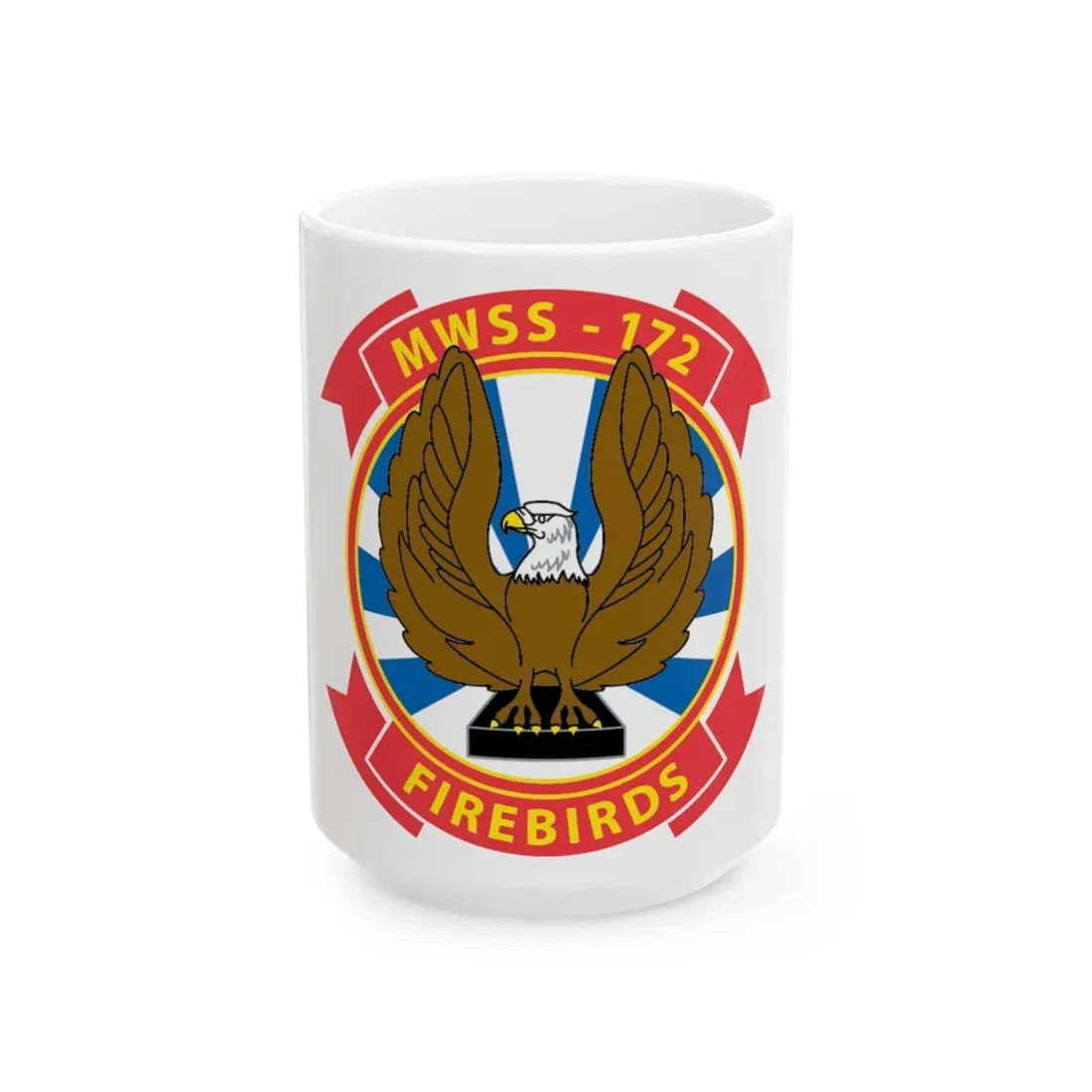 MWSS 172 Firebirds (USMC) White Coffee Mug 15oz - Go Mug Yourself