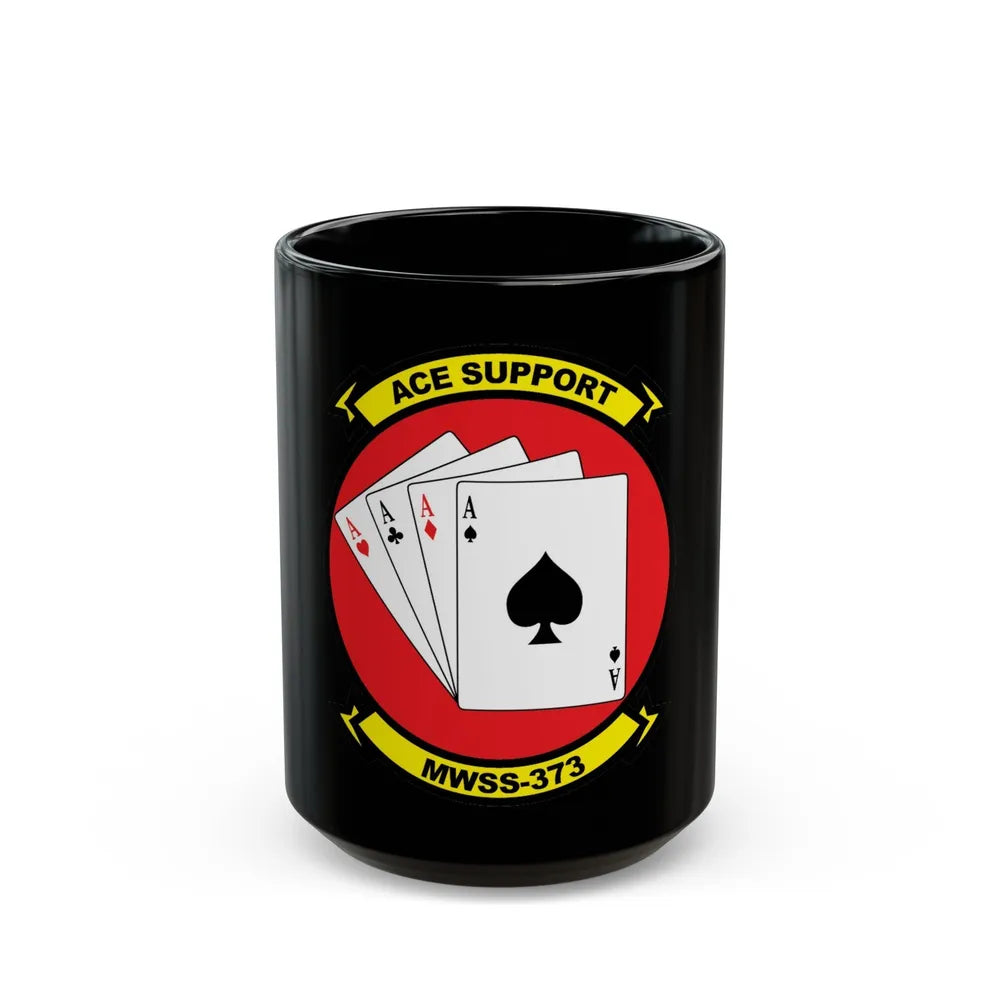 MWSS 373 Ace Support (USMC) Black Coffee Mug-15oz-Go Mug Yourself