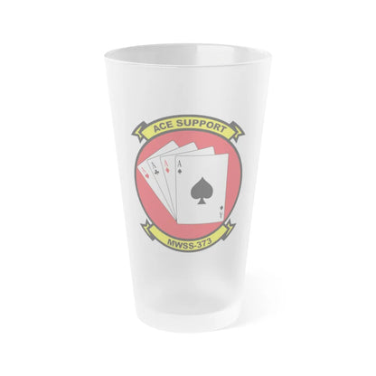 MWSS 373 Ace Support (USMC) Frosted Pint Glass 16oz-Go Mug Yourself