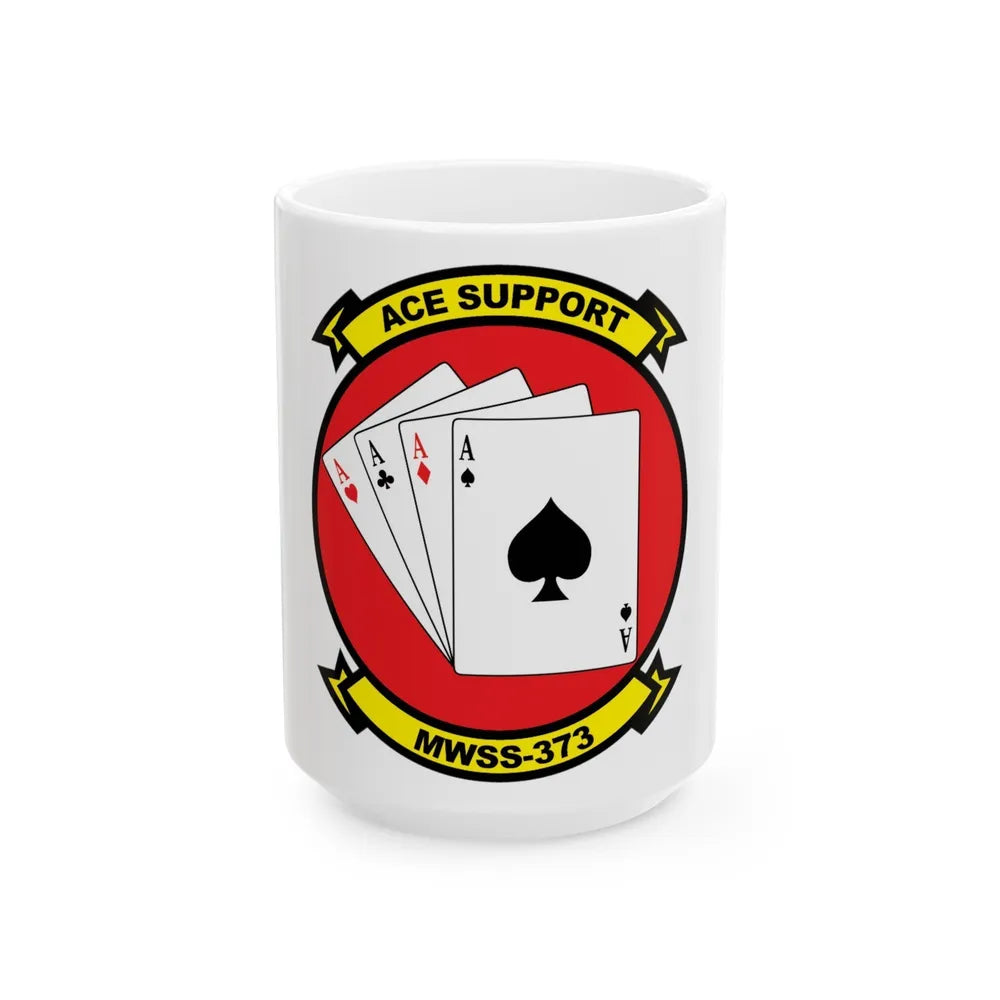 MWSS 373 Ace Support (USMC) White Coffee Mug-15oz-Go Mug Yourself