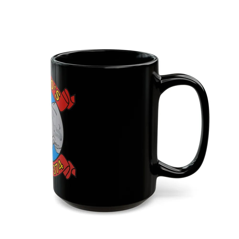 MWSS 374 Rhinos (USMC) Black Coffee Mug-Go Mug Yourself