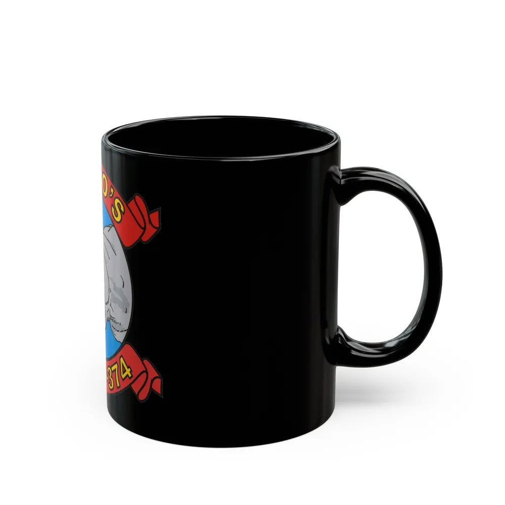 MWSS 374 Rhinos (USMC) Black Coffee Mug-Go Mug Yourself