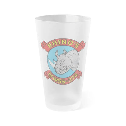 MWSS 374 Rhinos (USMC) Frosted Pint Glass 16oz Default Title - Go Mug Yourself