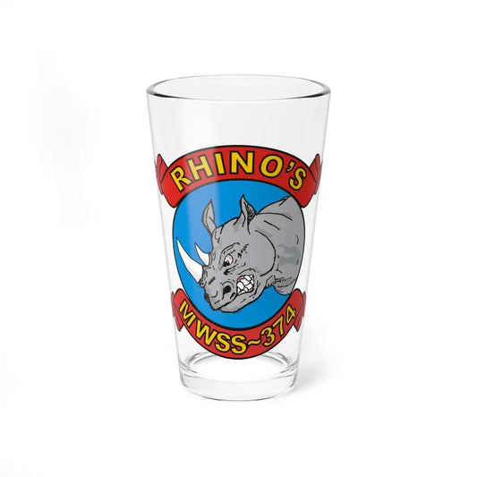 MWSS 374 Rhinos (USMC) Pint Glass 16oz 16oz - Go Mug Yourself