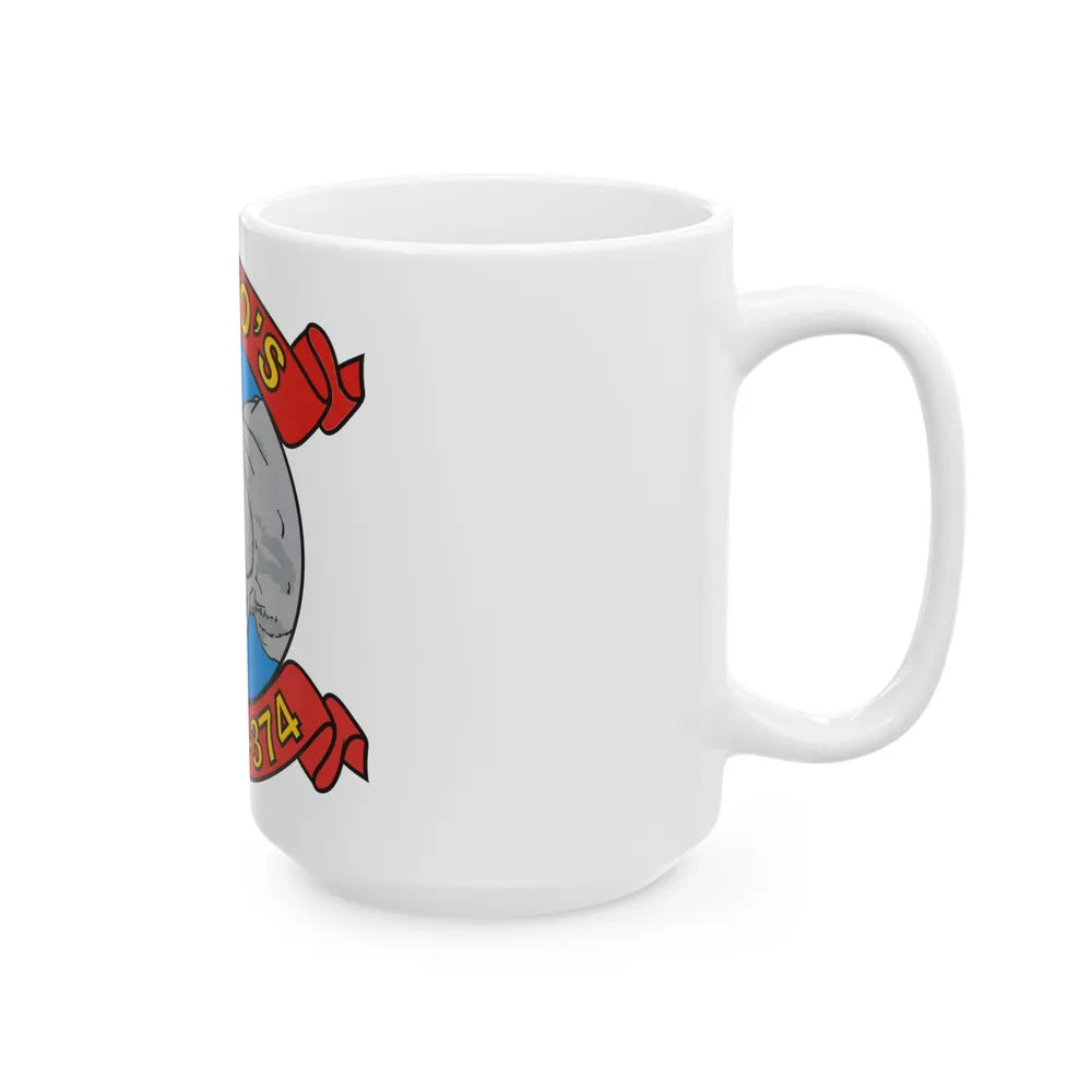 MWSS 374 Rhinos (USMC) White Coffee Mug-Go Mug Yourself