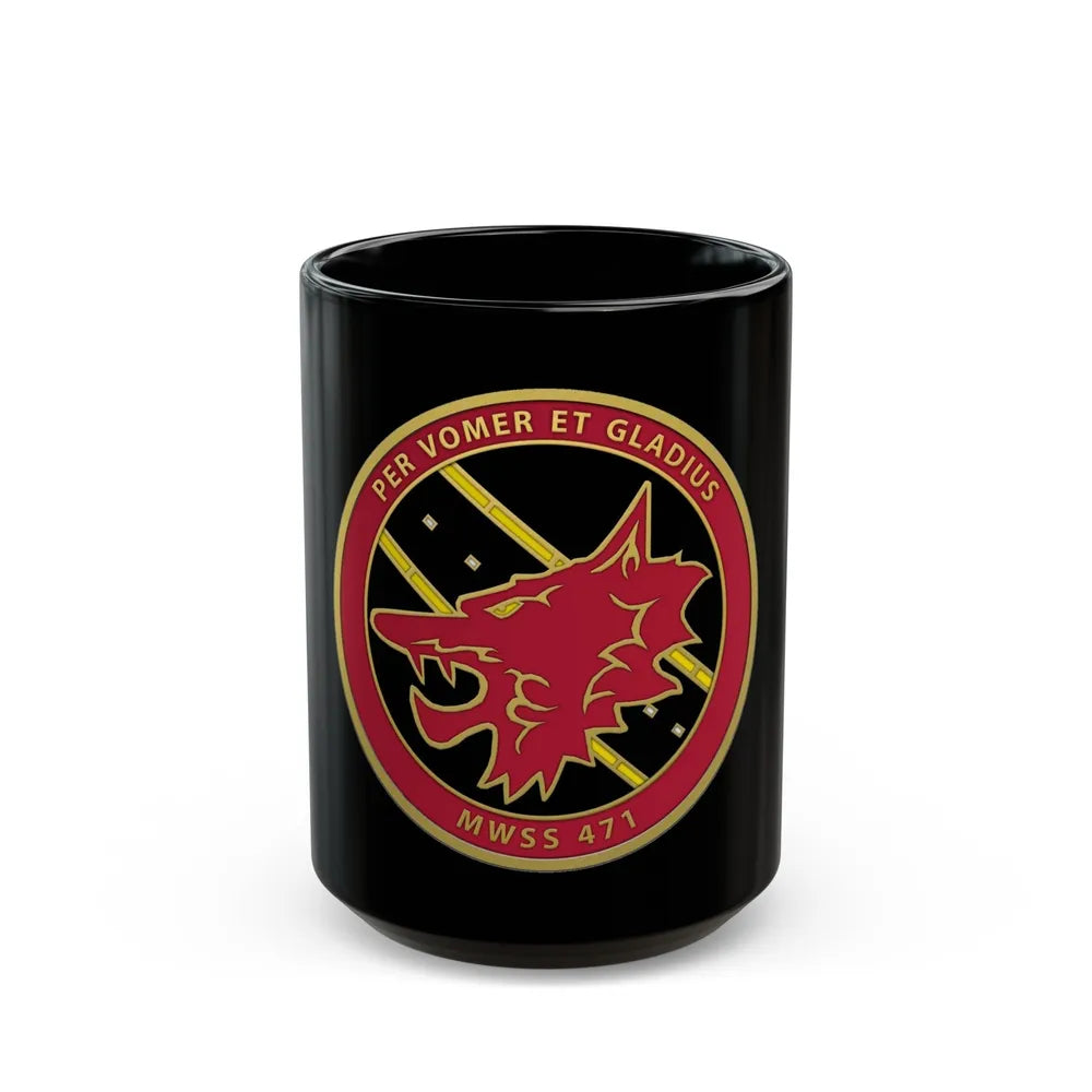 MWSS 471 (USMC) Black Coffee Mug-15oz-Go Mug Yourself