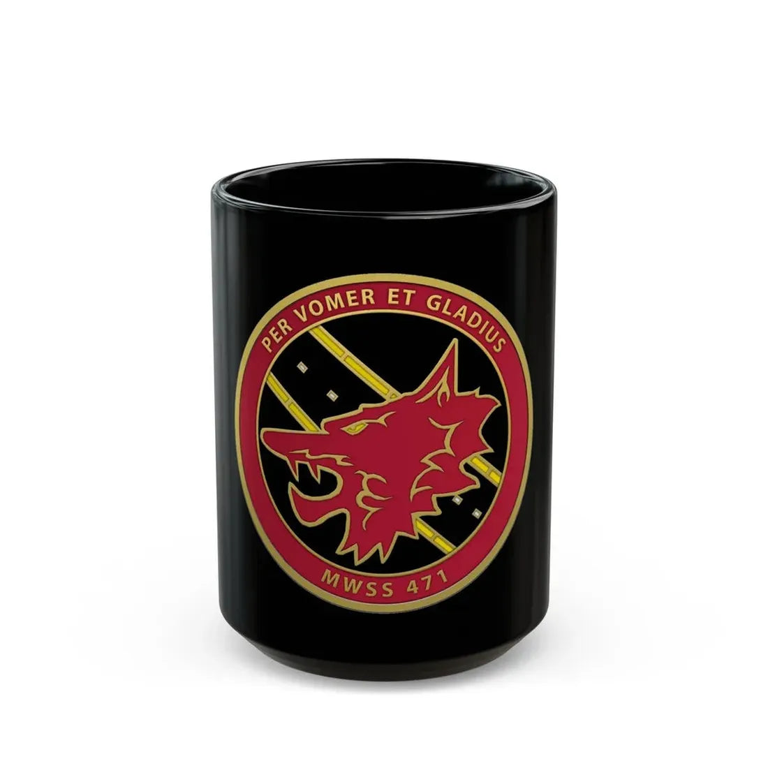 MWSS 471 (USMC) Black Coffee Mug 15oz - Go Mug Yourself