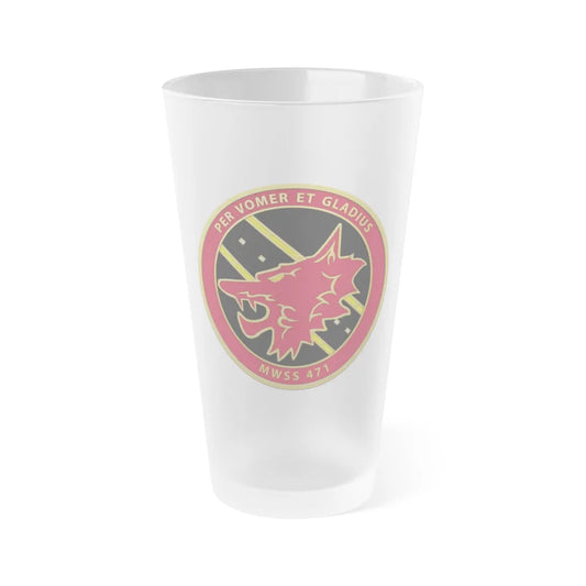 MWSS 471 (USMC) Frosted Pint Glass 16oz-Go Mug Yourself