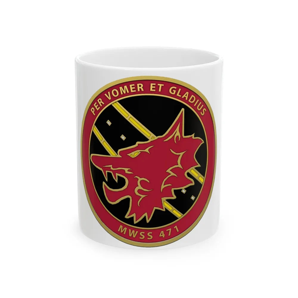 MWSS 471 (USMC) White Coffee Mug-11oz-Go Mug Yourself