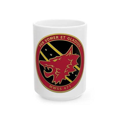 MWSS 471 (USMC) White Coffee Mug-15oz-Go Mug Yourself