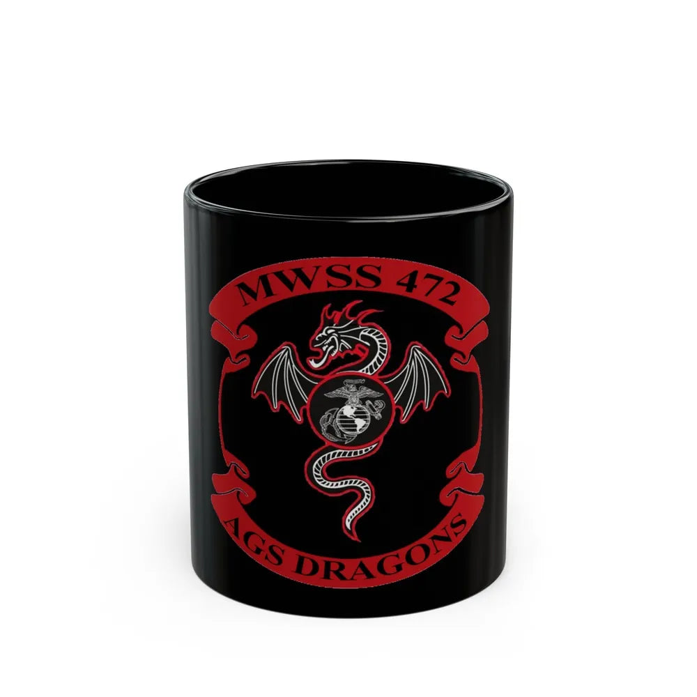 MWSS 472 AGS Dragons (USMC) Black Coffee Mug-11oz-Go Mug Yourself