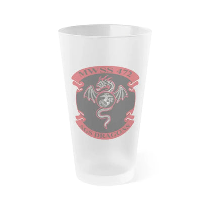 MWSS 472 AGS Dragons (USMC) Frosted Pint Glass 16oz Default Title - Go Mug Yourself