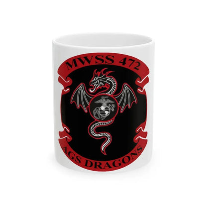 MWSS 472 AGS Dragons (USMC) White Coffee Mug 11oz - Go Mug Yourself