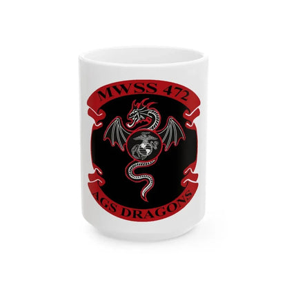 MWSS 472 AGS Dragons (USMC) White Coffee Mug 15oz - Go Mug Yourself