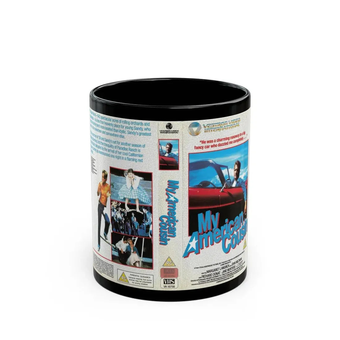 MY AMERICAN COUSIN (VHS COVER) - Black Coffee Mug 11oz - Go Mug Yourself
