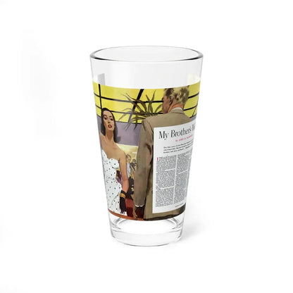 My Brother's Widow Part 1, Collier's, March 15, 1950 (Magazine Illustration) Pint Glass 16oz 16oz - Go Mug Yourself