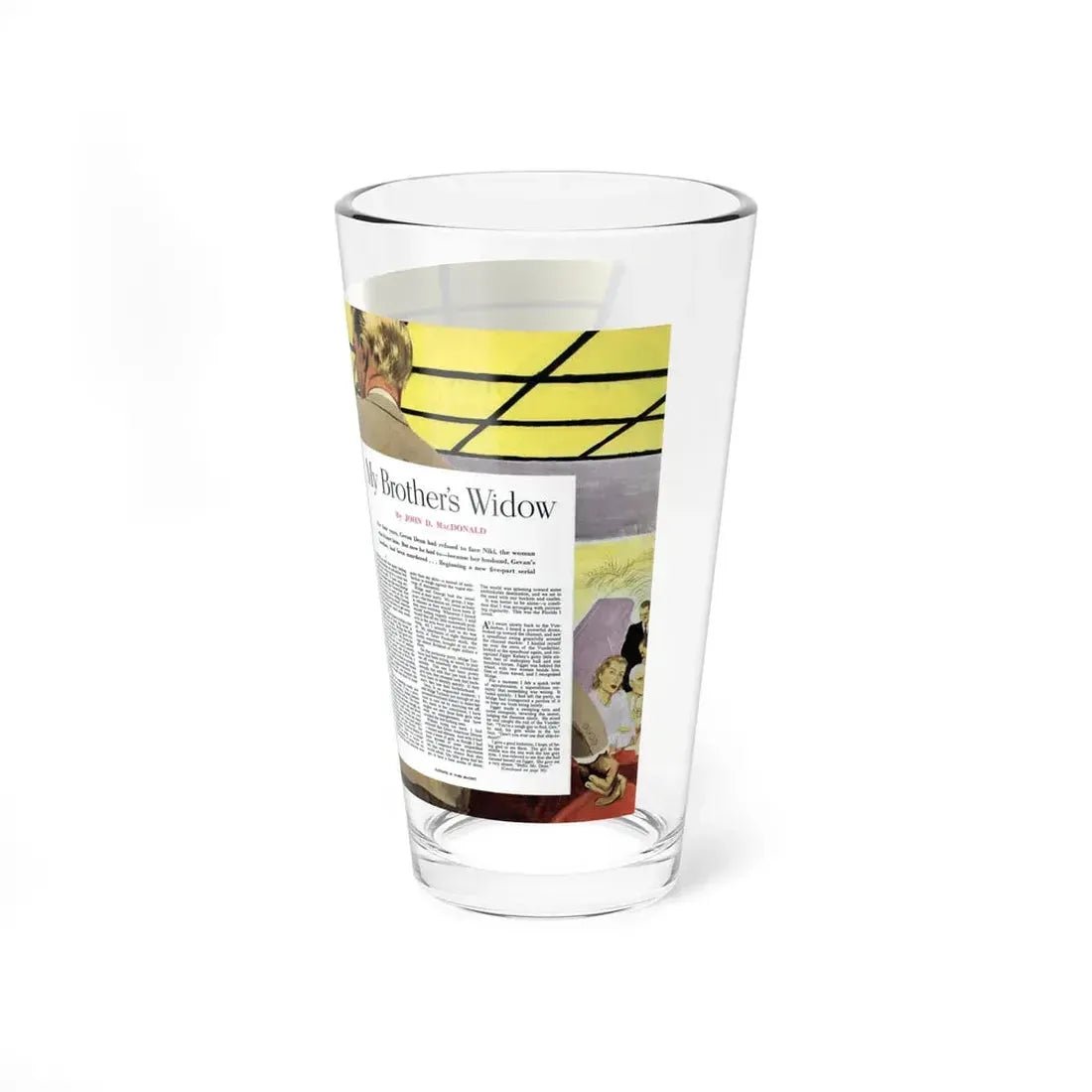 My Brother's Widow Part 1, Collier's, March 15, 1950 (Magazine Illustration) Pint Glass 16oz - Go Mug Yourself