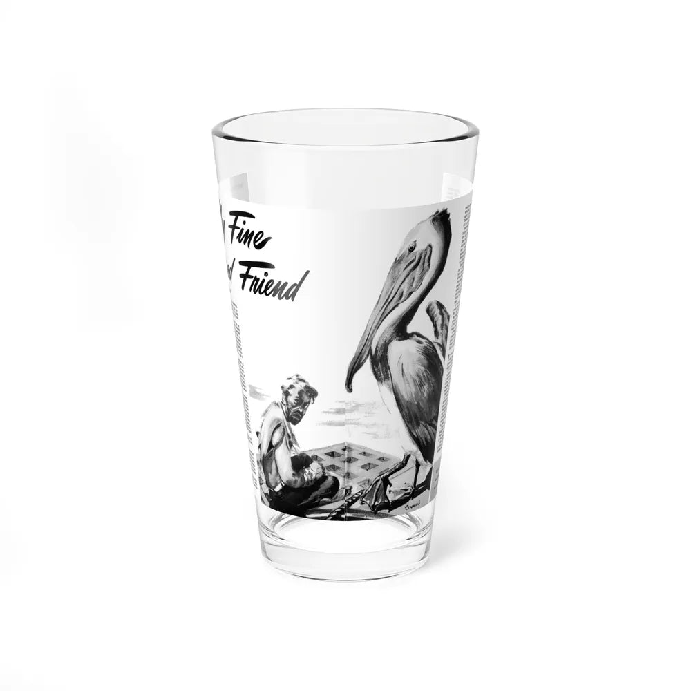 My Fine Feathered Friend, Man To Man, December 1949 (Magazine Illustration) Pint Glass 16oz-16oz-Go Mug Yourself