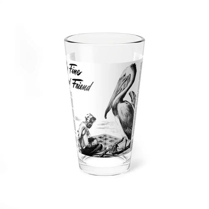 My Fine Feathered Friend, Man To Man, December 1949 (Magazine Illustration) Pint Glass 16oz-16oz-Go Mug Yourself