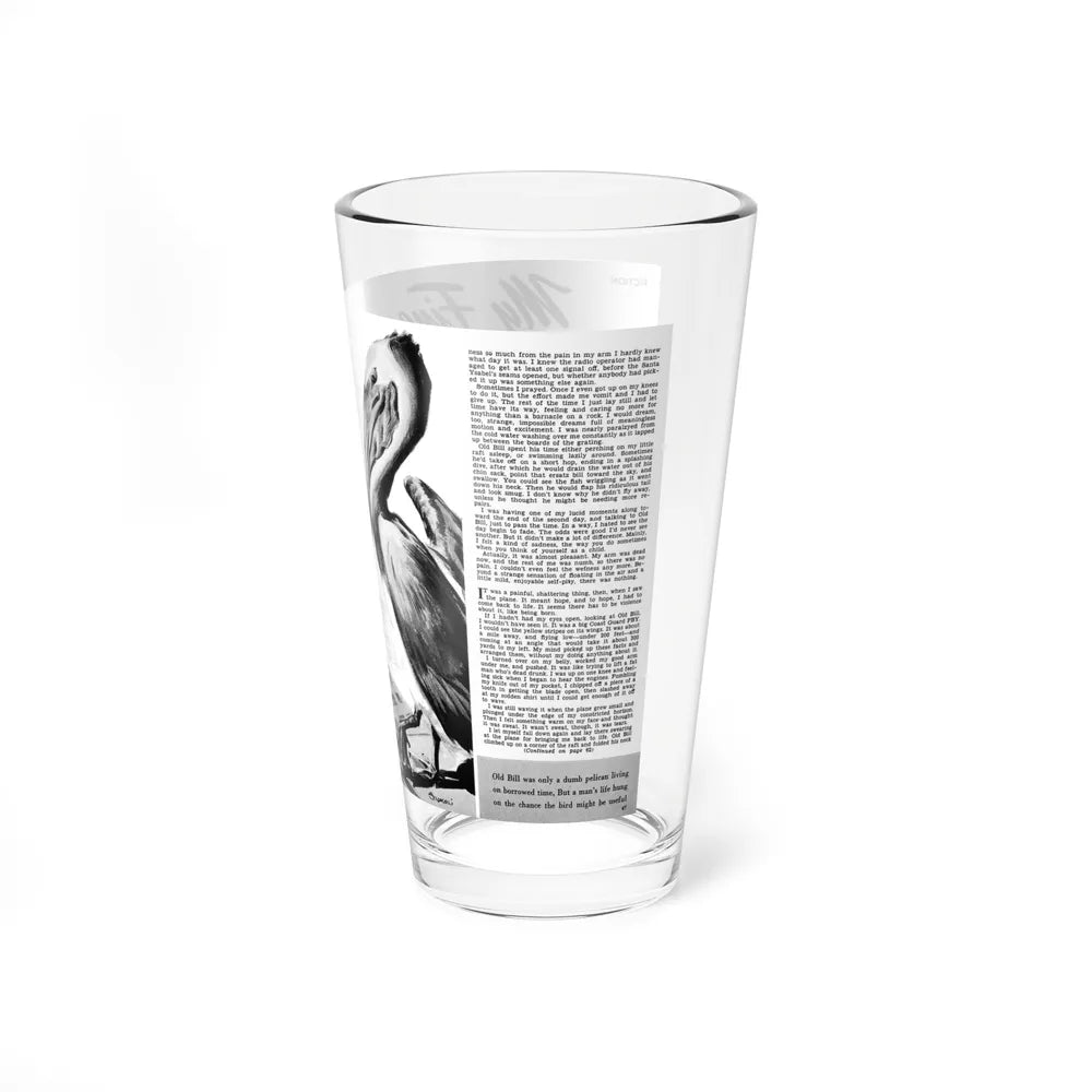 My Fine Feathered Friend, Man To Man, December 1949 (Magazine Illustration) Pint Glass 16oz-Go Mug Yourself