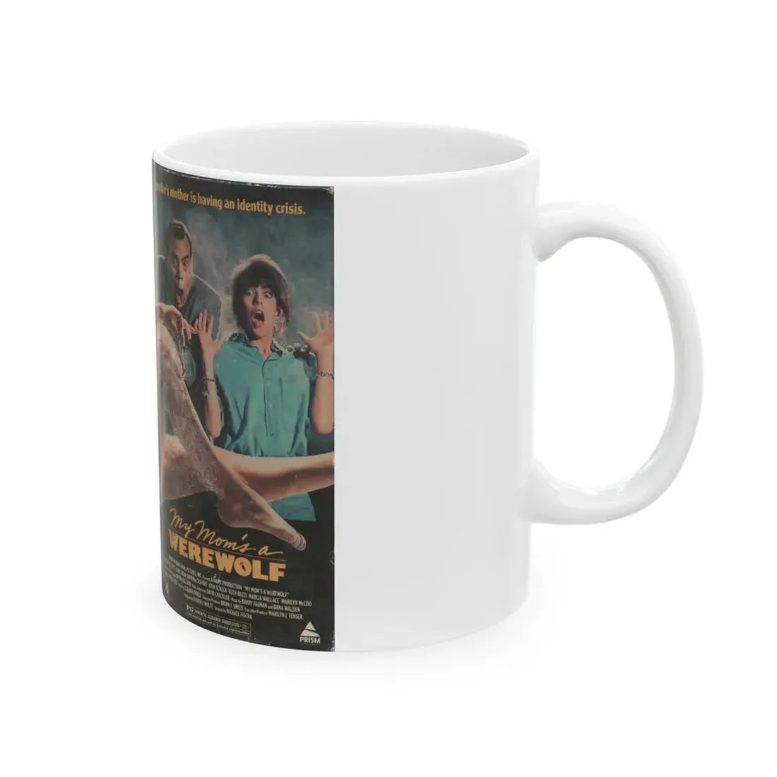 MY MOMS A WEREWOLF (VHS COVER) - White Coffee Mug - Go Mug Yourself