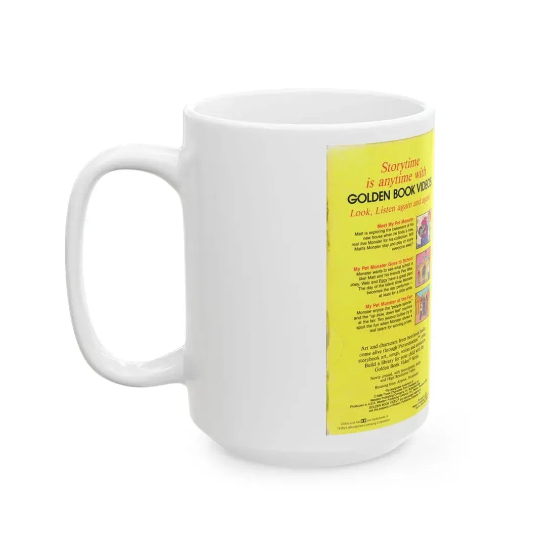 MY PET MONSTER A GOLDEN BOOK VIDEO (VHS COVER) - White Coffee Mug - Go Mug Yourself