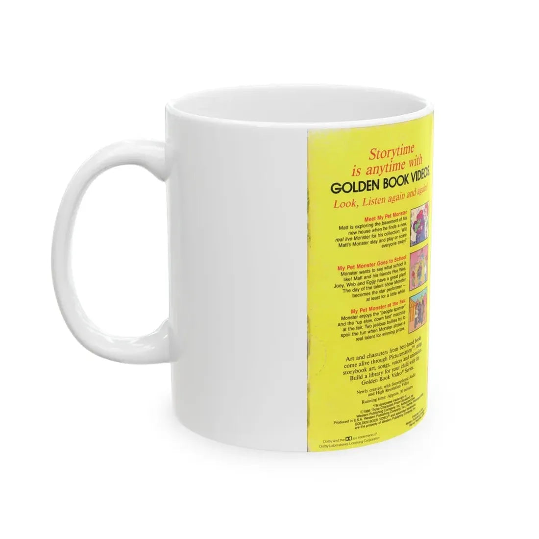 MY PET MONSTER A GOLDEN BOOK VIDEO (VHS COVER) - White Coffee Mug - Go Mug Yourself