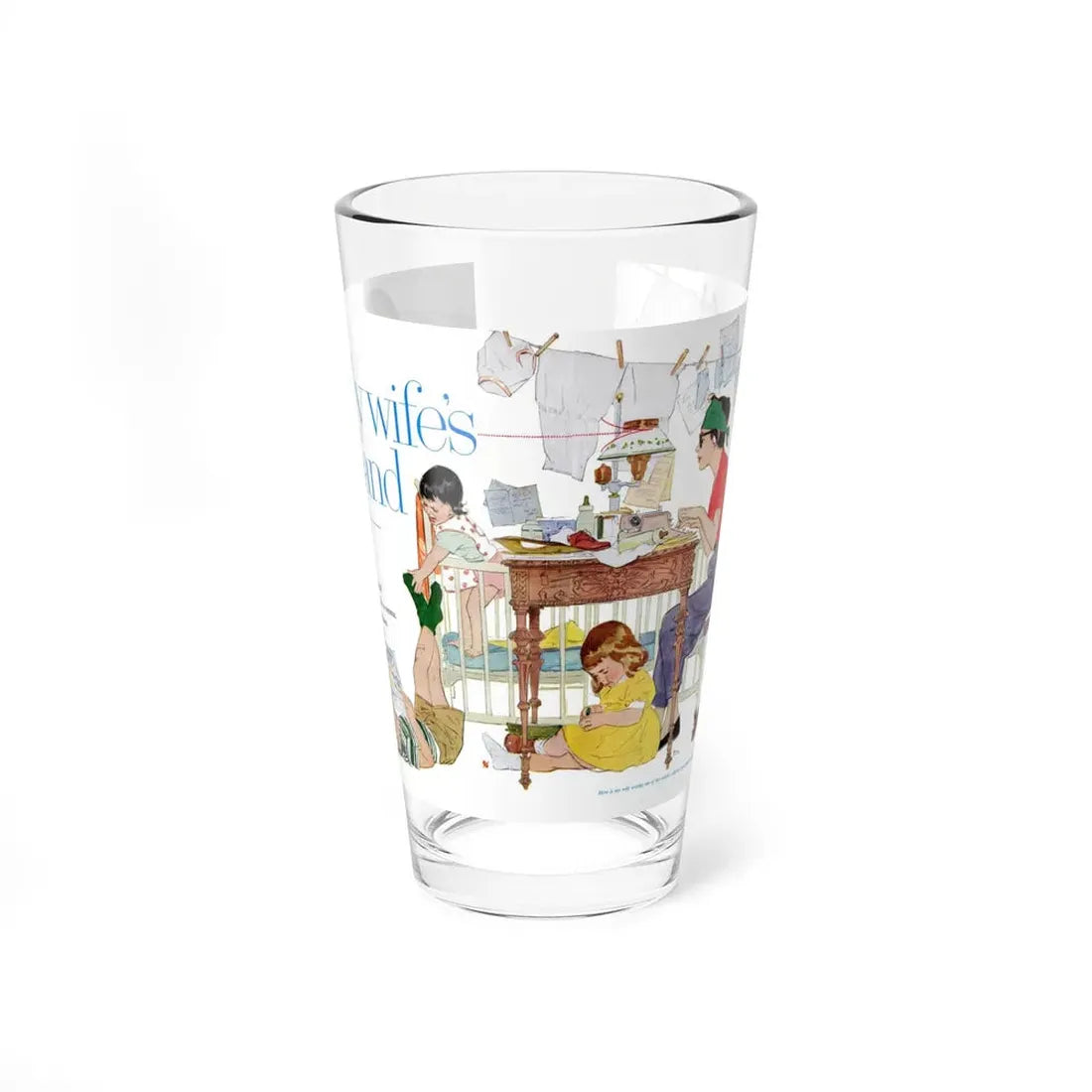 My Wife's Husband, Ladies Home Journal, October 1957 (Magazine Illustration) Pint Glass 16oz 16oz - Go Mug Yourself