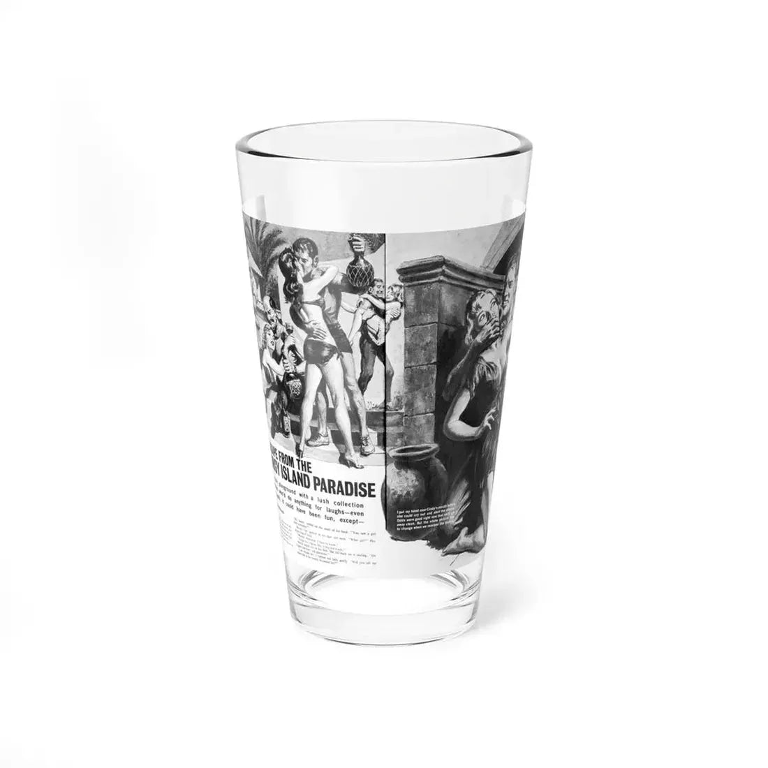 My Wild Escape From The Mafia's Orgy Island Paradise, Man's Story, December 1973 (Magazine Illustration) Pint Glass 16oz 16oz - Go Mug Yourself