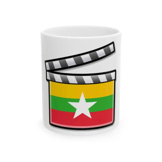 Myanmar film clapperboard (Myanmar) White Coffee Mug 11oz - Go Mug Yourself