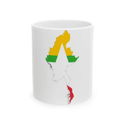 Myanmar-Flagmap (Myanmar) White Coffee Mug 11oz - Go Mug Yourself