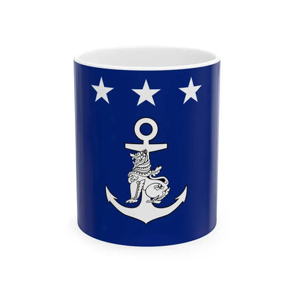 Myanmar Navy Vice-Admiral Flag (Myanmar) White Coffee Mug 11oz - Go Mug Yourself