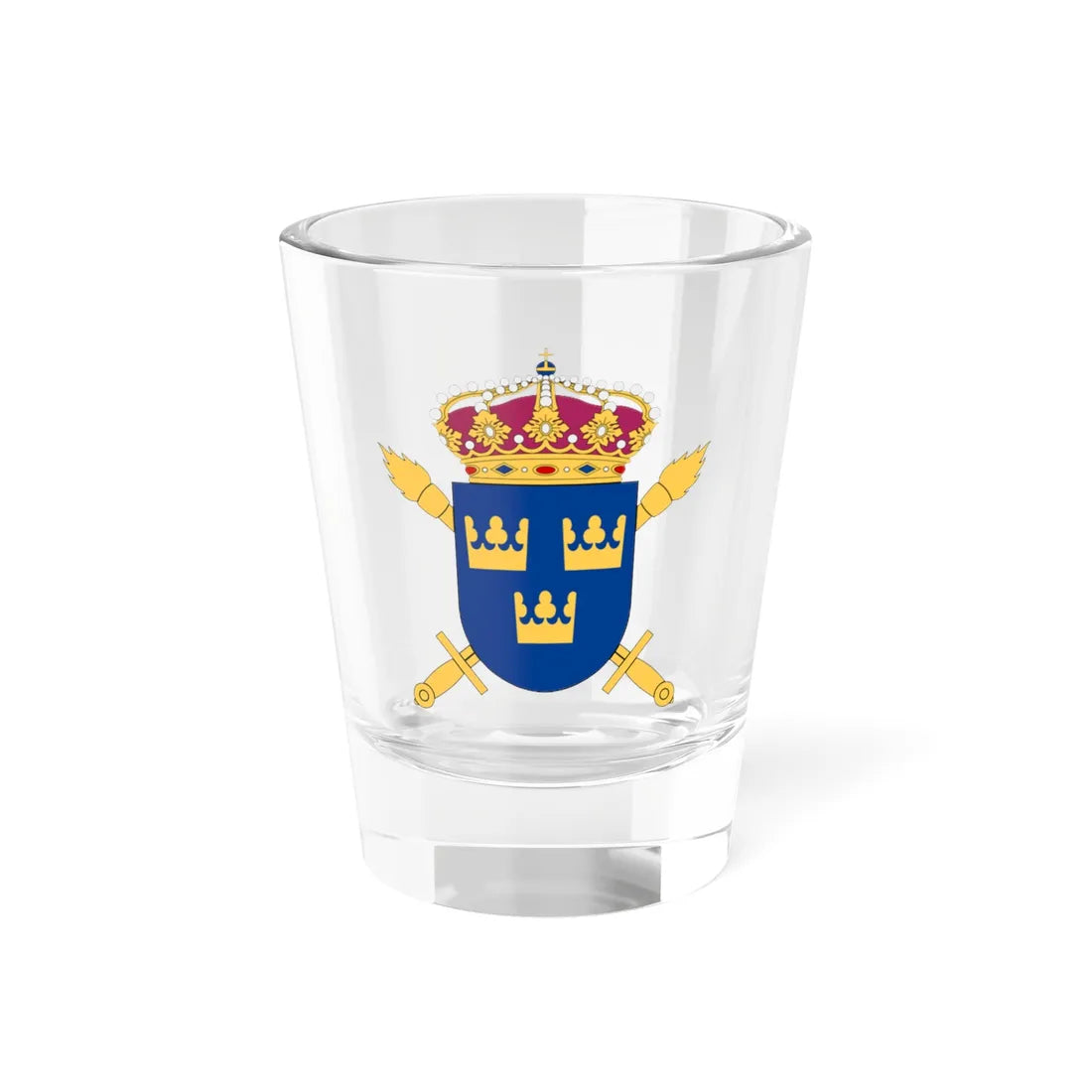 Myndigheten för totalförsvarsanalys vapen (Sweden) (Coat of Arms) Shot Glass 1.5oz 1.5oz - Go Mug Yourself