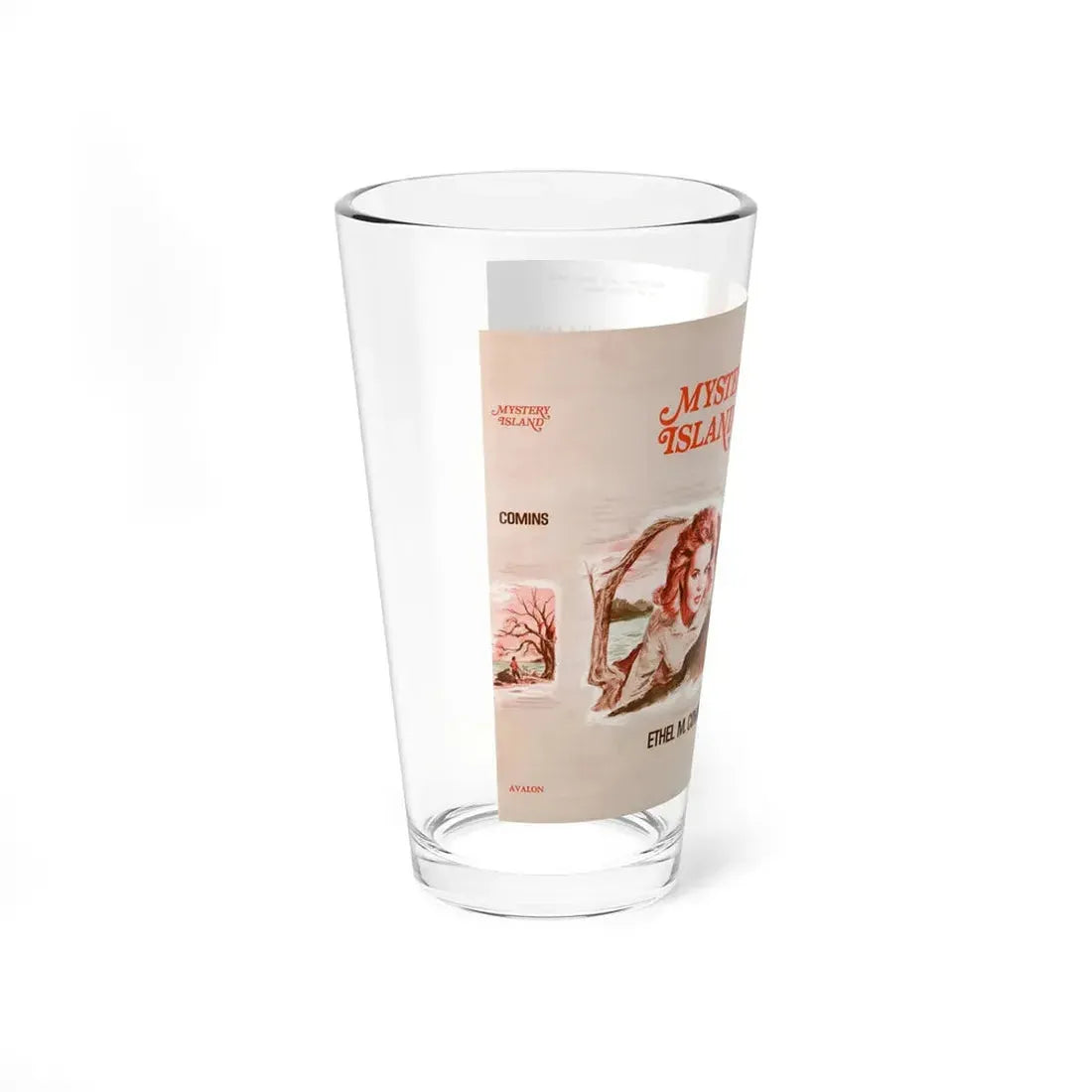 Mystery Island by Ethel M. Comins, Dustjacket (Avalon Books, 1973) - Pint Glass 16oz - Go Mug Yourself