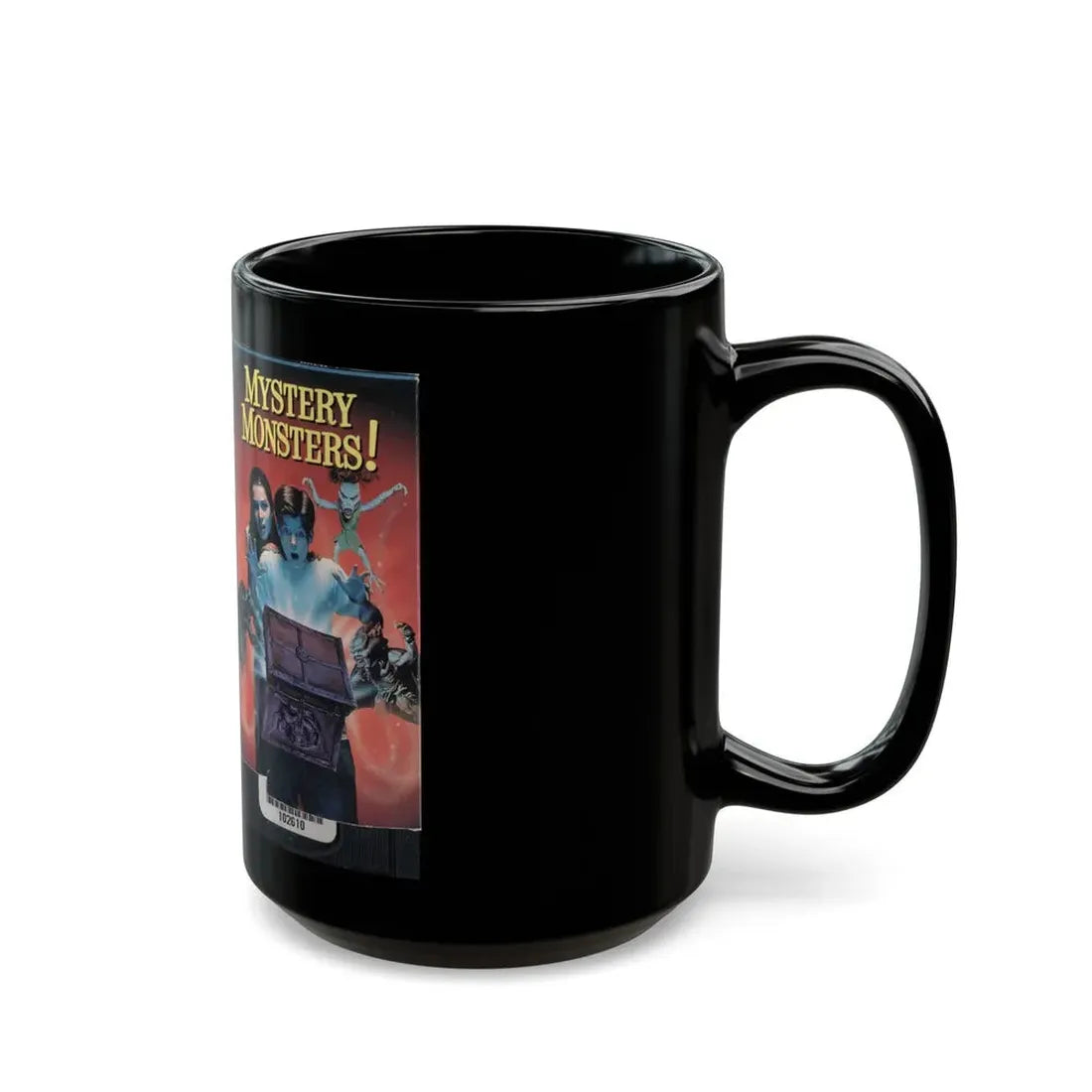 MYSTERY MONSTERS (VHS COVER) - Black Coffee Mug - Go Mug Yourself