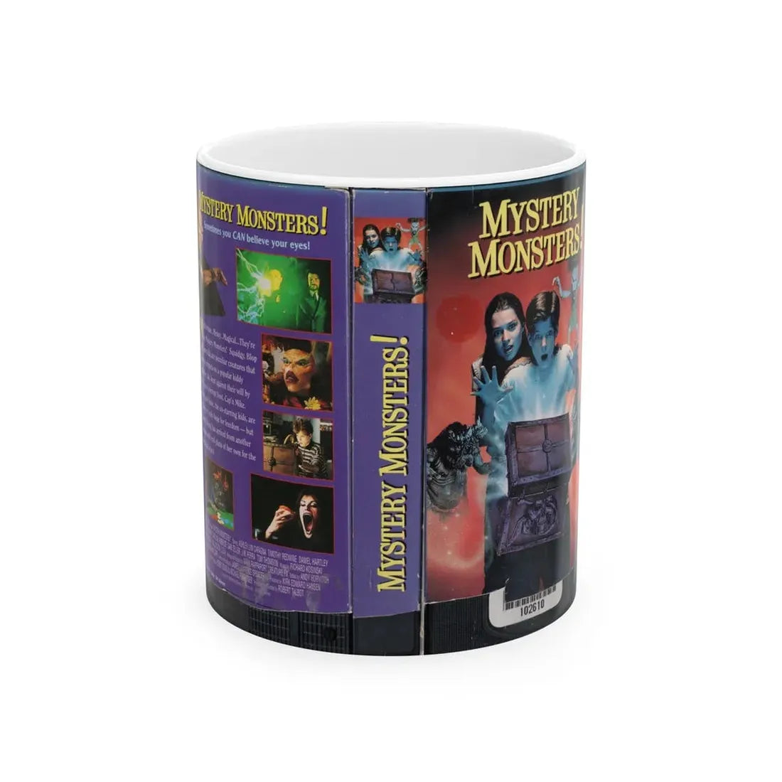 MYSTERY MONSTERS (VHS COVER) - White Coffee Mug 11oz - Go Mug Yourself
