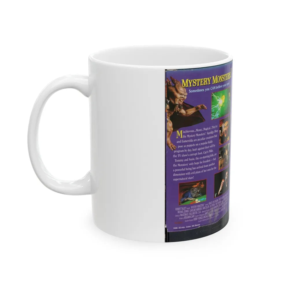 MYSTERY MONSTERS (VHS COVER) - White Coffee Mug-Go Mug Yourself