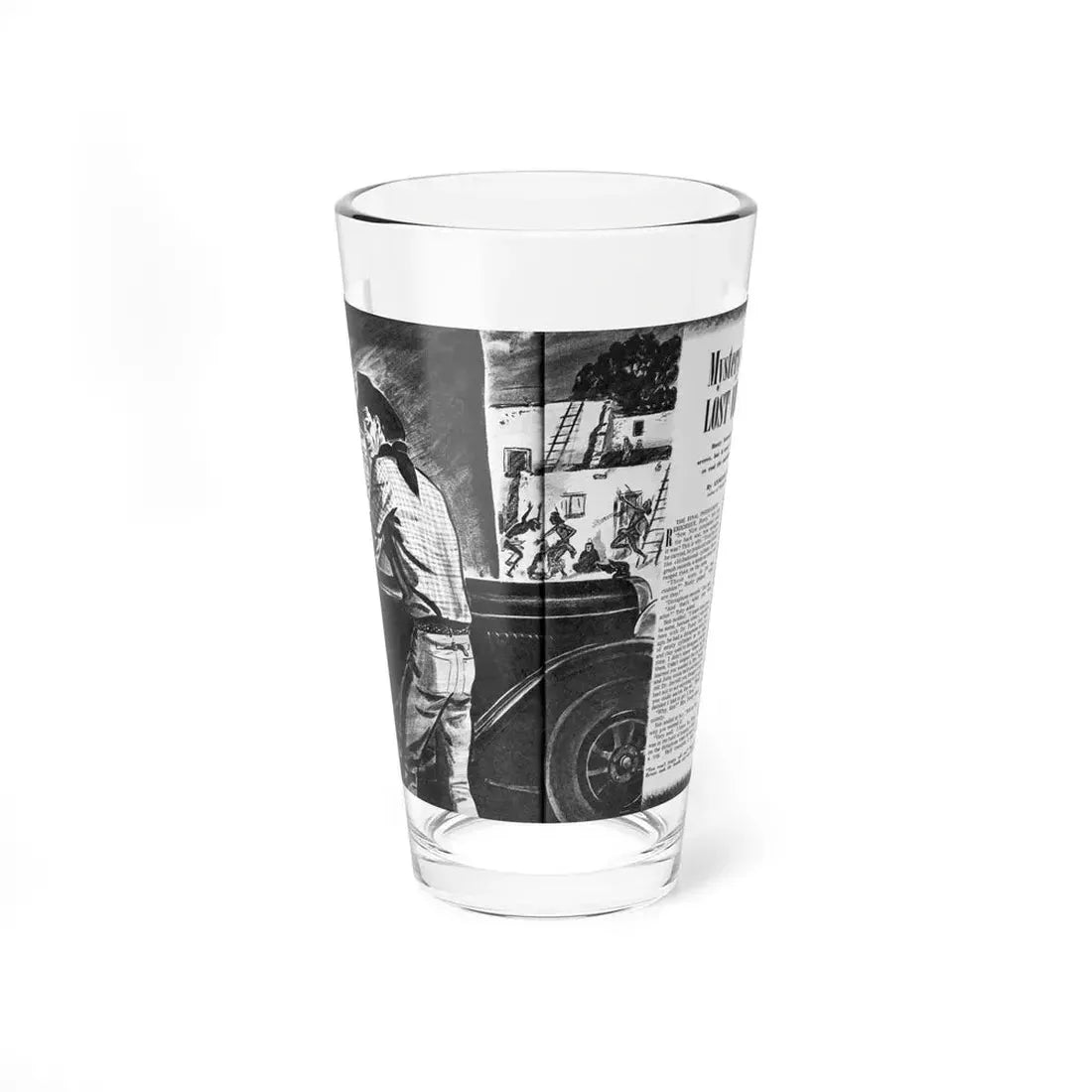 Mystery of the Lost Village, Calling All Girls, October-November 1945 (Magazine Illustration) Pint Glass 16oz 16oz - Go Mug Yourself