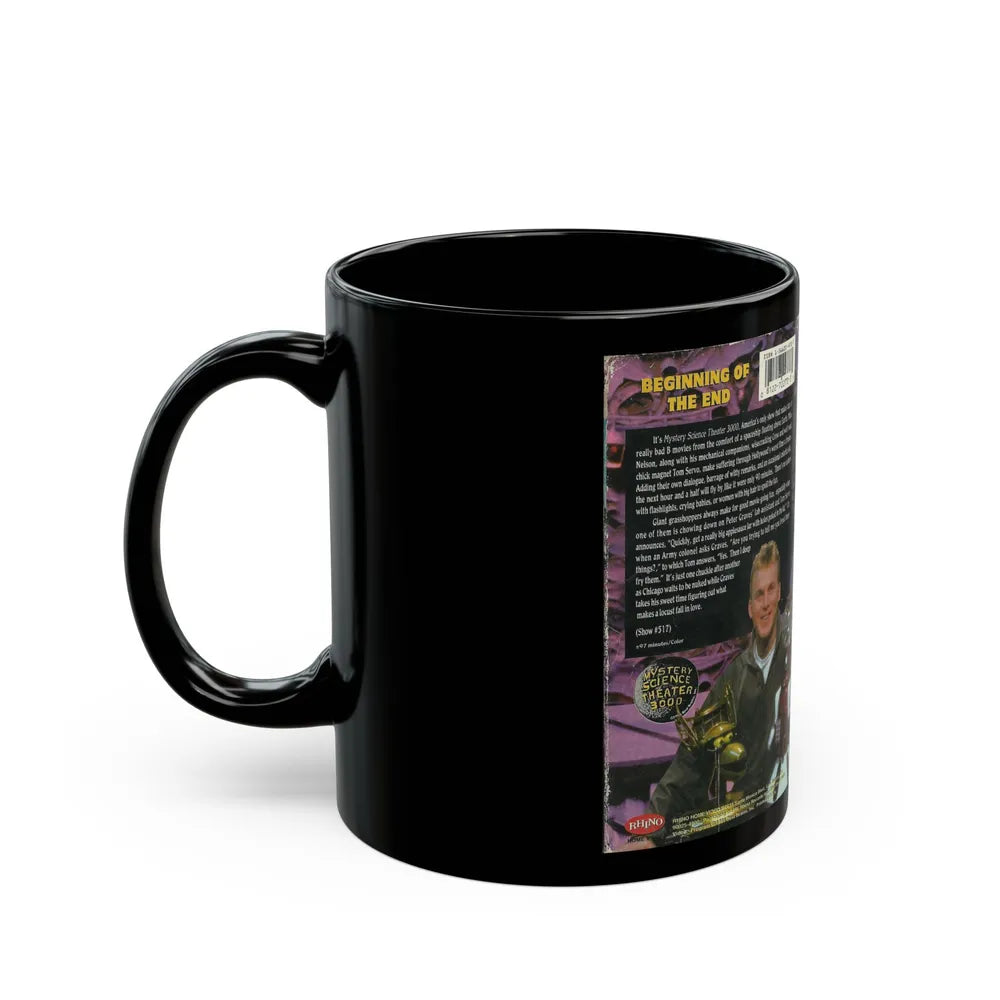 MYSTERY SCIENCE THEATER 3000 THE BEGINNIN OF THE END (VHS COVER) - Black Coffee Mug-Go Mug Yourself