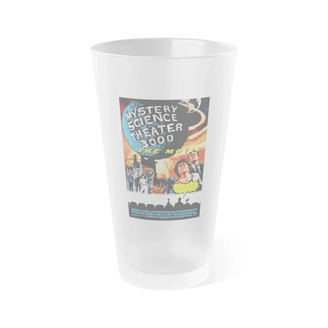 MYSTERY SCIENCE THEATER 3000 THE MOVIE 1996 Movie Poster - Frosted Pint Glass 16oz 16oz Frosted - Go Mug Yourself