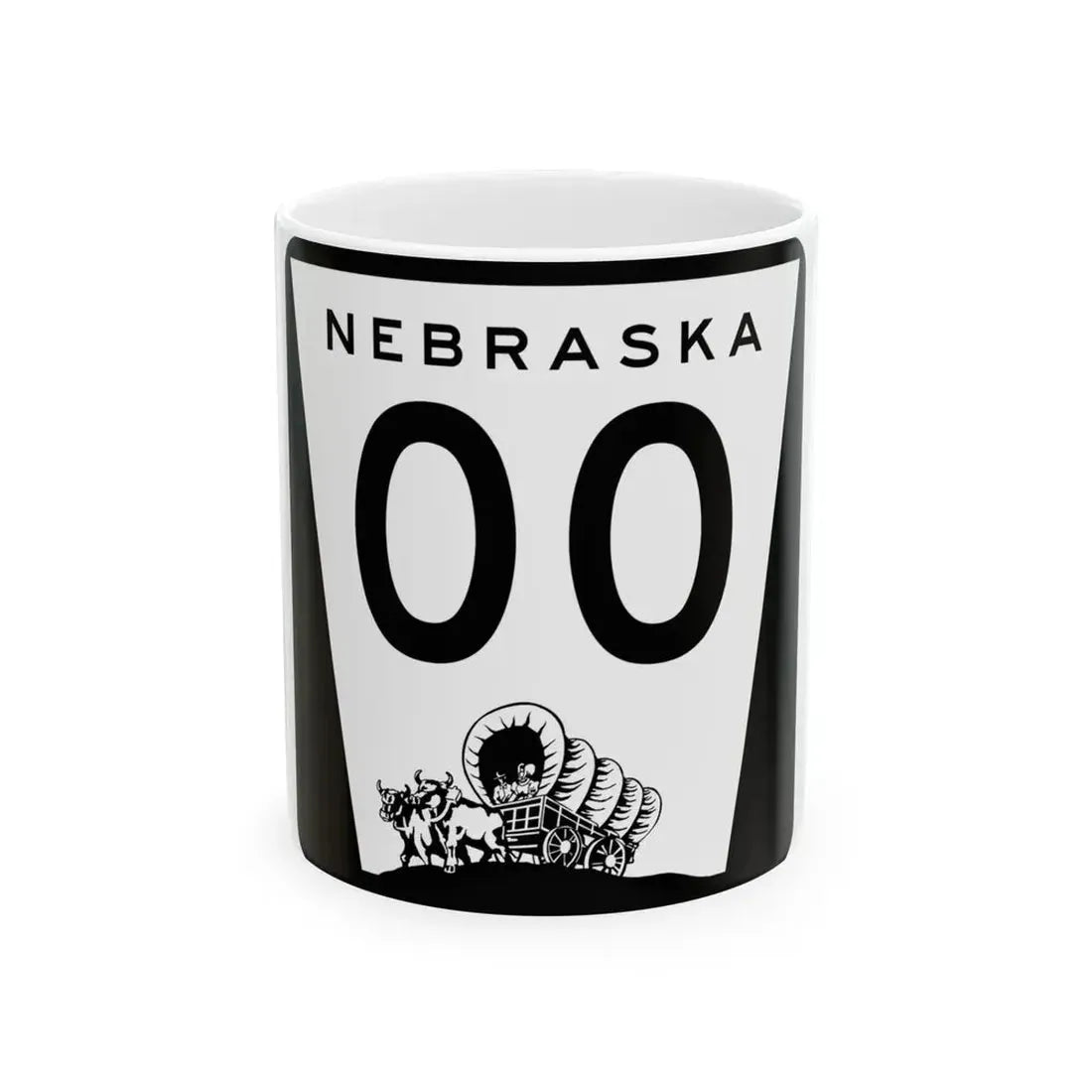 N-00 template (Nebraska) (Road Sign) White Coffee Mug 11oz - Go Mug Yourself