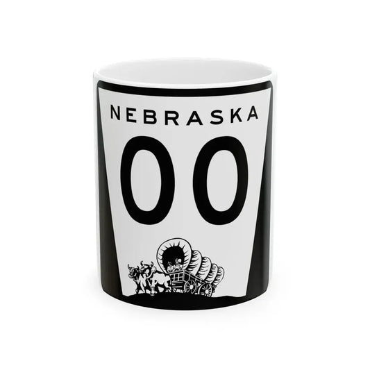 N-00 template (Nebraska) (Road Sign) White Coffee Mug 11oz - Go Mug Yourself
