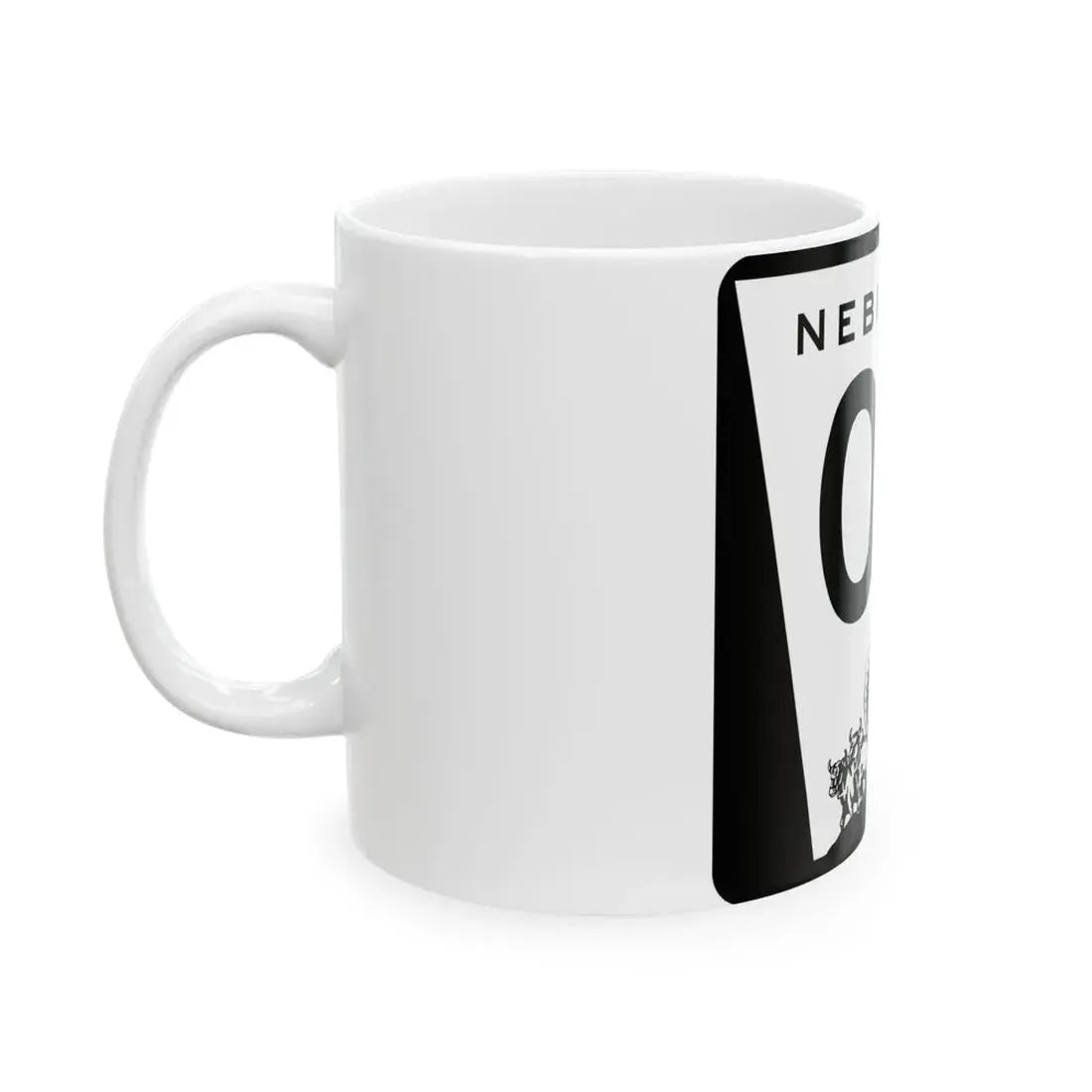 N-00 template (Nebraska) (Road Sign) White Coffee Mug - Go Mug Yourself