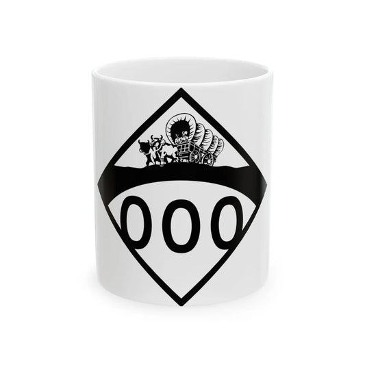 N-000 1950s template (Nebraska) (Road Sign) White Coffee Mug 11oz - Go Mug Yourself