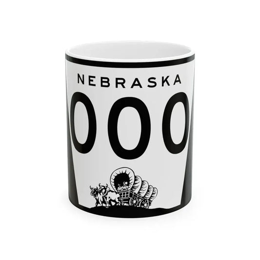 N-000 template (Nebraska) (Road Sign) White Coffee Mug 11oz - Go Mug Yourself